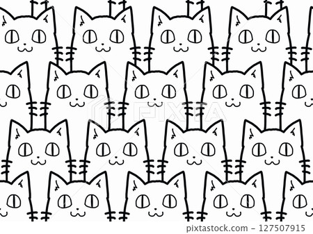 Cute white cat wallpaper. (Seamless) 127507915