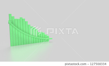 The Green chart on white background 3d rendering. The Green chart on white background 3d rendering. 127508334