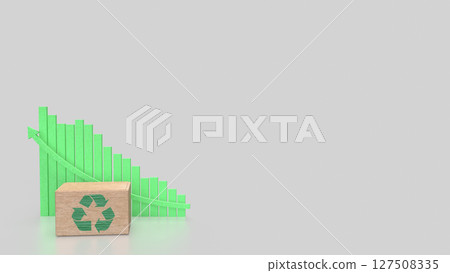The Recycle symbol on Box and chart for eco concept 3d Rendering. The Recycle symbol on Box and chart for eco concept 3d Rendering. 127508335