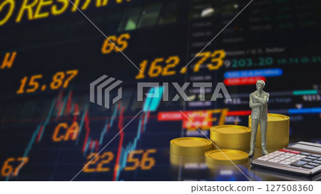 The Man and calculator for Business concept 3d Rendering. 127508360