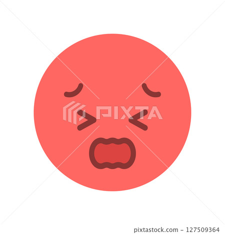 Red face emoji in pain - Icon image showing pain, heat, cold, heat stroke, etc. 127509364