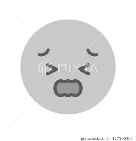 Gray face emoji in pain - Icon image of negative emotions such as trouble, pain, hot, and suffering Gray face emoji in pain - Icon image of negative emotions such as trouble, pain, hot, and suffering 127509365