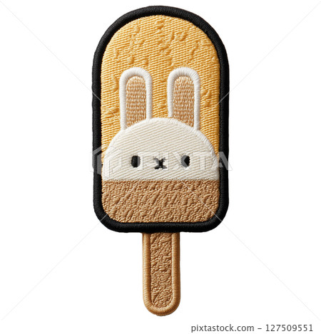 Embroidered rabbit popsicle patch 127509551