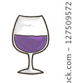 Crayon illustration of a glass of wine 127509572