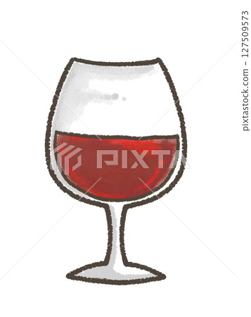 用蠟筆繪製的紅酒手繪插圖 127509573