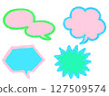 A set of colorful speech bubbles drawn with crayons 127509574