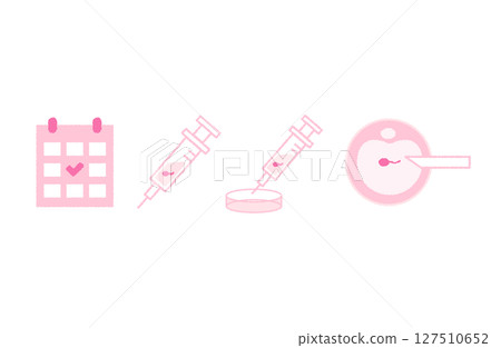 Simple icon showing the flow of infertility treatment 127510652