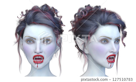 女吸血鬼臉部特寫 127510783