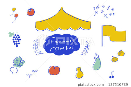 Farmers Market_Hand-drawn Illustration Set | Color Farmers Market_Hand-drawn Illustration Set | Color 127510789
