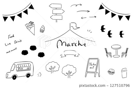 Marche_手繪插圖集|線條畫 127510796