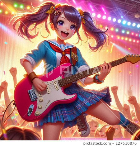 Electric guitar and high school girl ⑨ 127510876