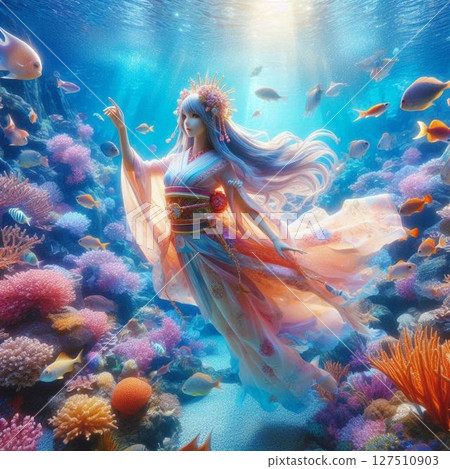 Princess Otohime of Ryugu-jo Palace dancing in the blue sea⑤ Princess Otohime of Ryugu-jo Palace dancing in the blue sea⑤ 127510903