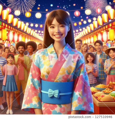 夏日祭典和身著浴衣的同學③ 夏日祭典和身著浴衣的同學③ 127510946