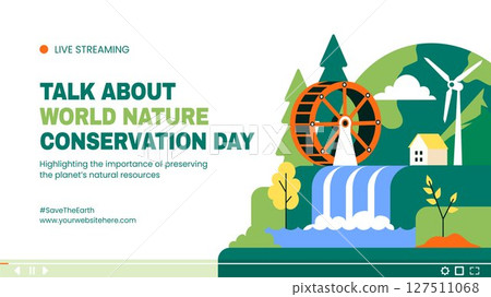 World Nature Conservation Awareness Illustration with Flat Design Background for Video Thumbnail World Nature Conservation Awareness Illustration with Flat Design Background for Video Thumbnail 127511068