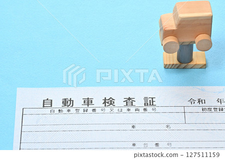 Electronic vehicle inspection certificate checklist and image of a passenger car 127511159