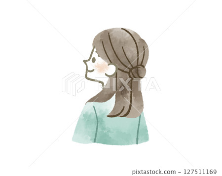 微笑的女人水彩 127511169