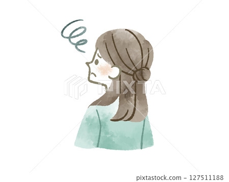 陷入困境的女人-水彩畫 陷入困境的女人-水彩畫 127511188