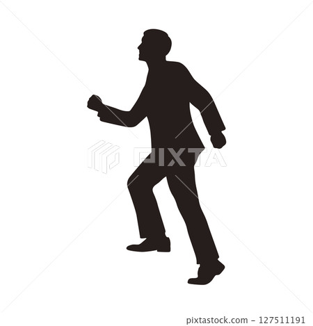 一名男子爬樓梯的輪廓插圖 127511191