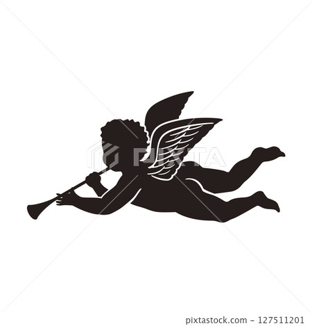 Angel silhouette illustration set Angel silhouette illustration set 127511201