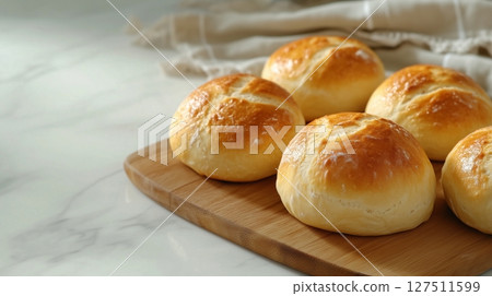 Gluten free healthy flour ingredient bun bread for make burger or sandwich 127511599