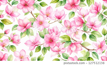Pink tulips blossom against a soft pink background, showcasing the beauty of spring's floral embrace Pink tulips blossom against a soft pink background, showcasing the beauty of spring's floral embrace 127512138
