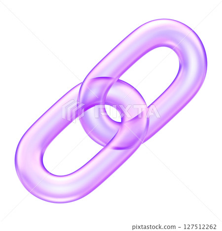 Link icon in translucent purple, used to represent hyperlinks, attachments, or connections, chain link ,connection networking , 3d rendering Link icon in translucent purple, used to represent hyperlinks, attachments, or connections, chain link ,connection networking , 3d rendering 127512262