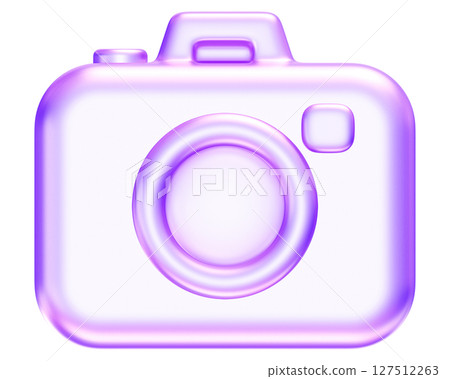 Purple camera icon, representing photography, capture, media features in apps, app symbol digital image technology graphic, 3d rendering Purple camera icon, representing photography, capture, media features in apps, app symbol digital image technology graphic, 3d rendering 127512263