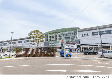 Komatsu Station in Komatsu City, Ishikawa Prefecture on a clear day Komatsu Station in Komatsu City, Ishikawa Prefecture on a clear day 127512741