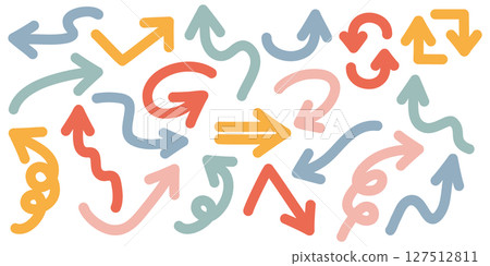 Handwritten arrow icon set 127512811