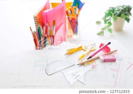 Stationery and colorful stationery 127512855