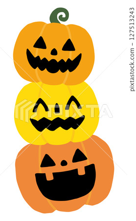 Halloween pumpkins stacked together illustration Halloween pumpkins stacked together illustration 127513243