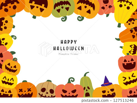 Halloween pumpkin frame (white) 127513246