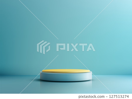 light blue cylindrical podium mockup minimalist product display showcase on reflective surface modern 3d isolated light blue cylindrical podium mockup minimalist product display showcase on reflective surface modern 3d isolated 127513274