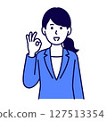 穿著一個好標誌的衣服的一名婦女 127513354