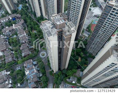 Aerial view of landscape in Chengdu city, China 127513429