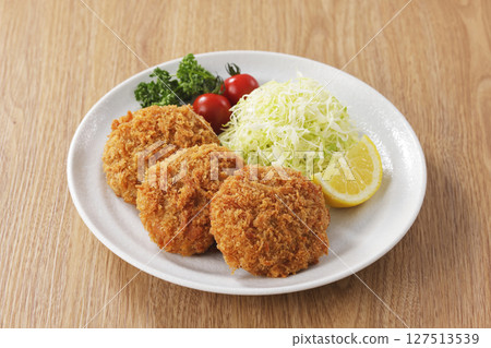 Delicious looking minced meat cutlet Delicious looking minced meat cutlet 127513539