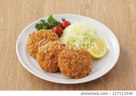 Delicious looking minced meat cutlet Delicious looking minced meat cutlet 127513540
