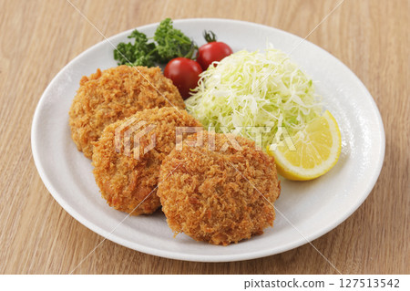 美味的肉末炸肉排 127513542