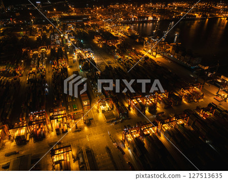Aerial view of Yantian international container terminal in Shenzhen city, China 127513635