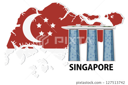 Singapore Landmark Illustration with Iconic Architecture Singapore Landmark Illustration with Iconic Architecture 127513742