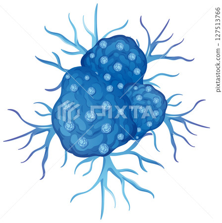 Abstract Blue Cancer Cell Vector Illustration 127513766