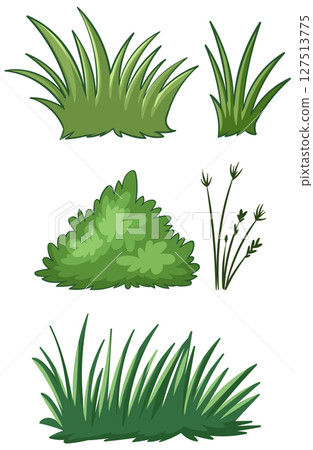 Stylized Green Foliage Vector Set 127513775