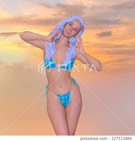 A woman in a bikini figure 127513866