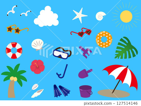 Beach item material set Beach item material set 127514146