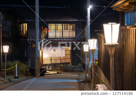 Night view of Aikawa-Kyomachi Street, Sado Island 127514186