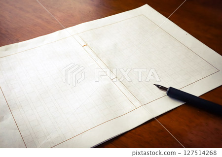 Original paper and fountain pen 127514268