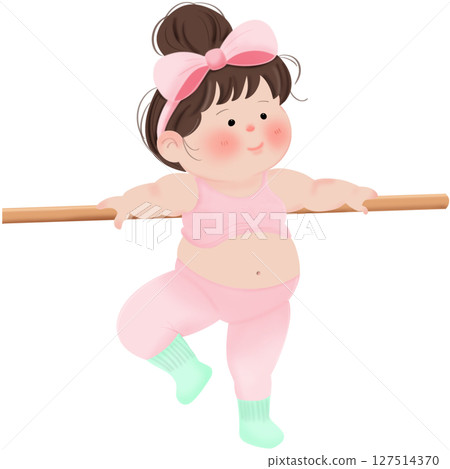 gymnastic cartoon girl  127514370