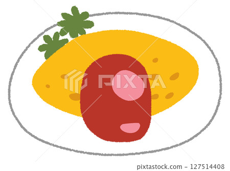 簡單的煎蛋飯圖 127514408