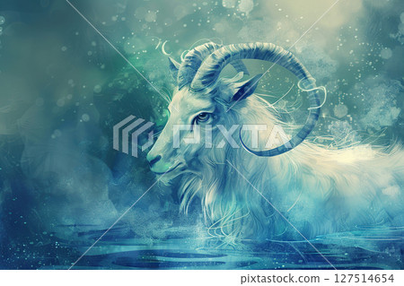 Astrological abstract composition with concept of Capricorn zodiac sign symbol 127514654