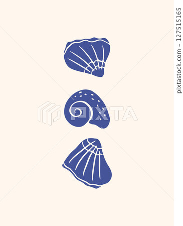 Hand drawn seashells poster Hand drawn seashells poster 127515165